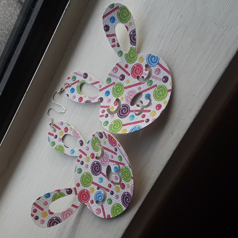 candy bunny earrings